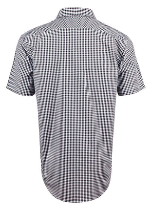 Mens Gingham Check Short Sleeve Shirt (WS-M7300S)