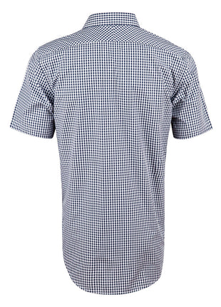 Mens Gingham Check Short Sleeve Shirt (WS-M7300S)