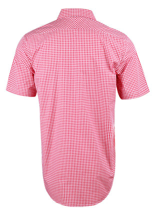 Mens Gingham Check Short Sleeve Shirt (WS-M7300S)