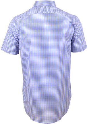 Mens Gingham Check Short Sleeve Shirt (WS-M7300S)
