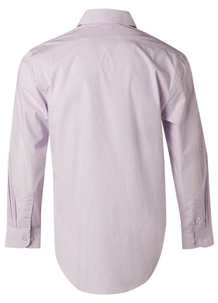 Mens Mini Check Long Sleeve Shirt (WS-M7360L)