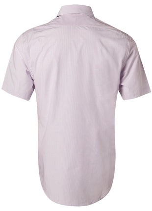 Mens Mini Check Short Sleeve Shirt (WS-M7360S)