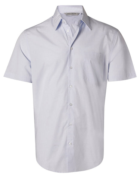 Mens Mini Check Short Sleeve Shirt (WS-M7360S)