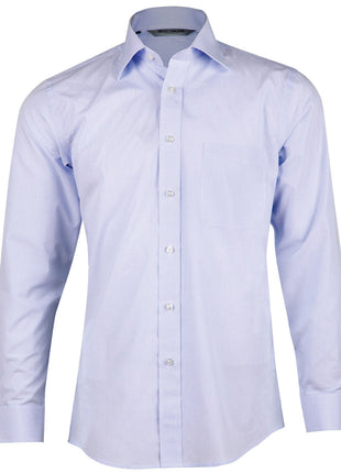 Mens Mini Check Premium Cotton Long Sleeve Shirt (WS-M7362)