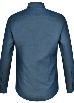 Mens Pin Dot Stretch Long Sleeve Shirt (WS-M7400L)