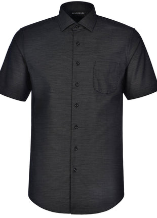 Mens Pin Dot Stretch Short Sleeve Shirt (WS-M7400S)