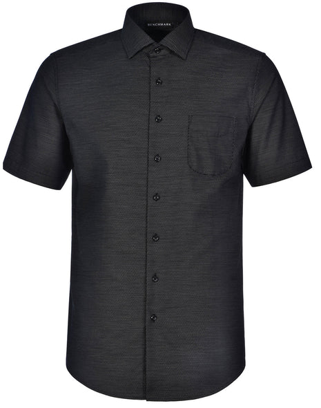 Mens Pin Dot Stretch Short Sleeve Shirt (WS-M7400S)