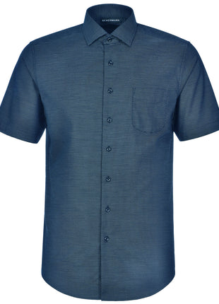Mens Pin Dot Stretch Short Sleeve Shirt (WS-M7400S)