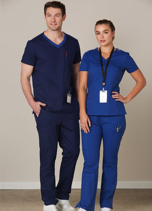 Womens Solid Colour Short Sleeve Scrub Top (WS-M7640)