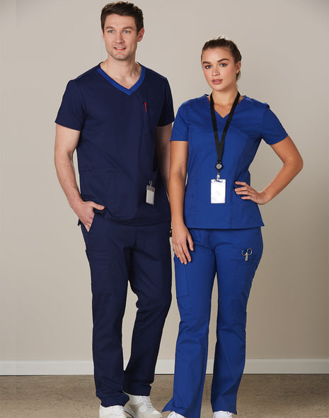 Womens Solid Colour Short Sleeve Scrub Top (WS-M7640)