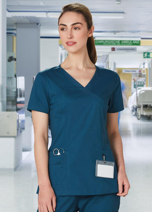 Womens Solid Colour Short Sleeve Scrub Top (WS-M7640)