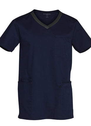 Mens Contrast Colour Short Sleeve Scrub Top (WS-M7650)