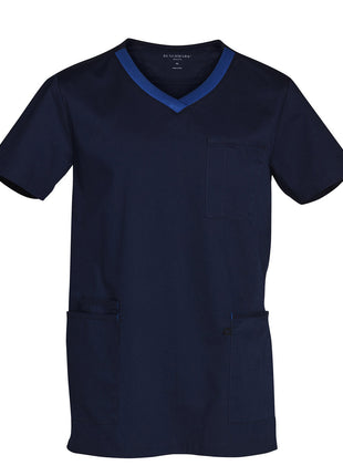 Mens Contrast Colour Short Sleeve Scrub Top (WS-M7650)
