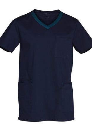 Mens Contrast Colour Short Sleeve Scrub Top (WS-M7650)