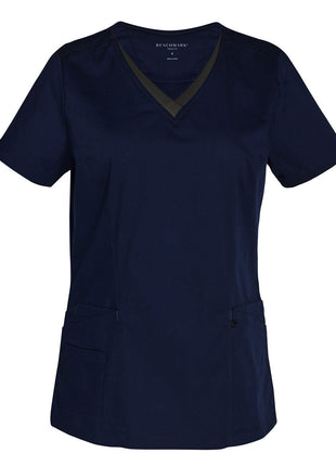 Womens Contrast Colour Short Sleeve Scrub Top (WS-M7660)