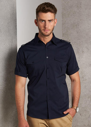Mens Short Sleeve Military Shirt (WS-M7911)