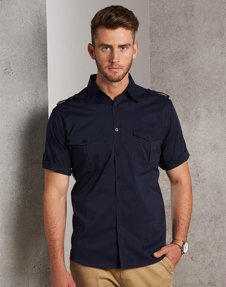 Mens Short Sleeve Military Shirt (WS-M7911)