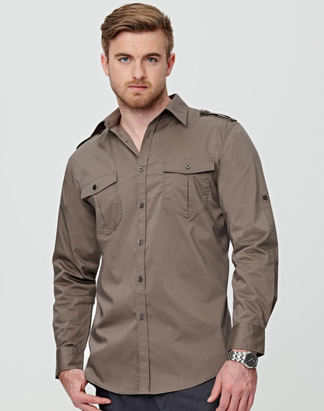Mens Long Sleeve Military Shirt (WS-M7912)