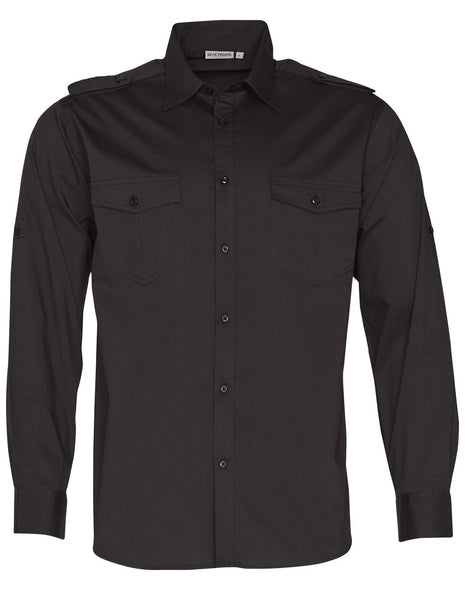 Mens Long Sleeve Military Shirt (WS-M7912)