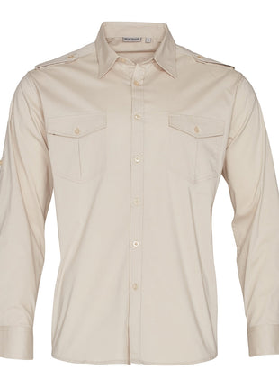 Mens Long Sleeve Military Shirt (WS-M7912)