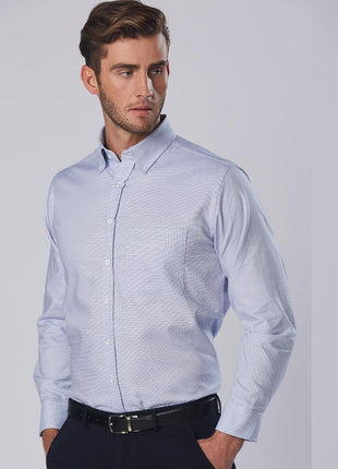 Mens Dot Contrast Long Sleeve Shirt (WS-M7922)