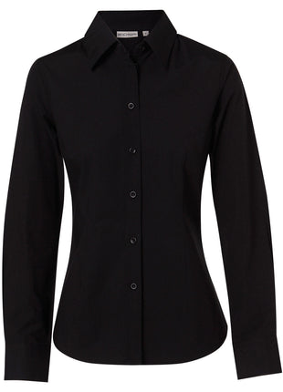Womens Cotton / Poly Stretch Long Sleeve Shirt (WS-M8020L)