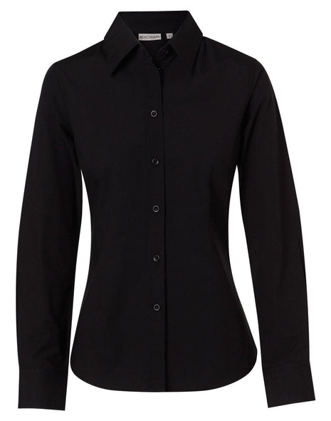 Womens Cotton / Poly Stretch Long Sleeve Shirt (WS-M8020L)