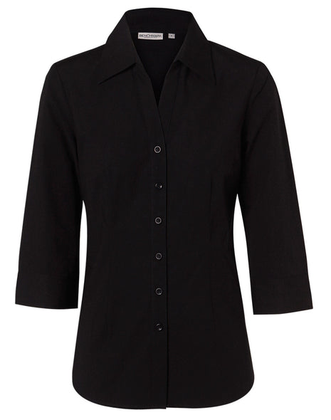 Womens Cotton/Poly Stretch 3/4 Sleeve Shirt (WS-M8020Q)