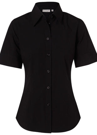 Womens Cotton / Poly Stretch Short Sleeve Shirt (WS-M8020S)