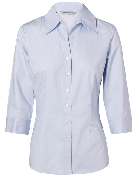 Womens Fine Twill 3/4 Sleeve Shirt (WS-M8030Q)