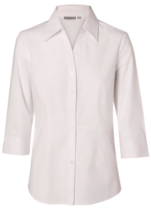 Womens Fine Twill 3/4 Sleeve Shirt (WS-M8030Q)