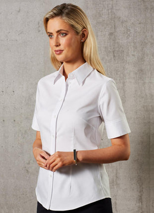 Womens Fine Twill Short Sleeve Shirt (WS-M8030S)