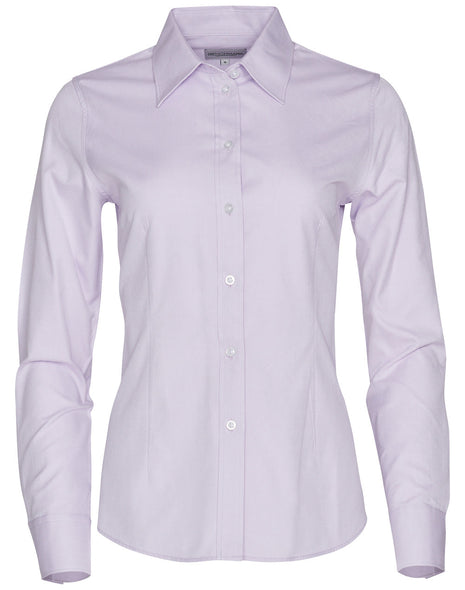 Womens CVC Oxford Long Sleeve Shirt (WS-M8040L)