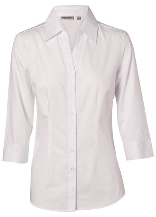 Womens CVC Oxford 3/4 Sleeve Shirt (WS-M8040Q)