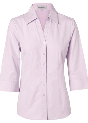 Womens CVC Oxford 3/4 Sleeve Shirt (WS-M8040Q)