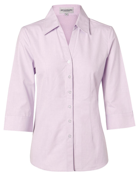 Womens CVC Oxford 3/4 Sleeve Shirt (WS-M8040Q)