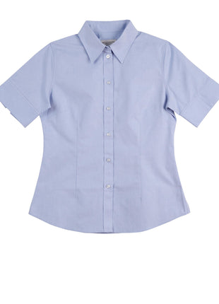 Womens CVC Oxford Short Sleeve Shirt (WS-M8040S)