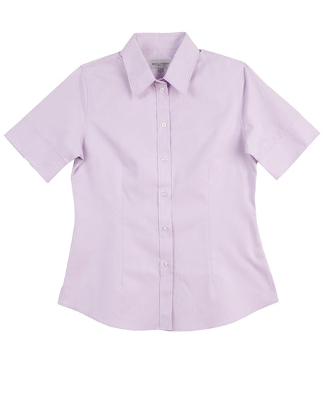 Womens CVC Oxford Short Sleeve Shirt (WS-M8040S)