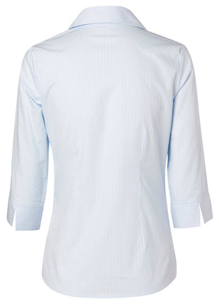 Womens Self Stripe 3/4 Sleeve Shirt (WS-M8100Q)