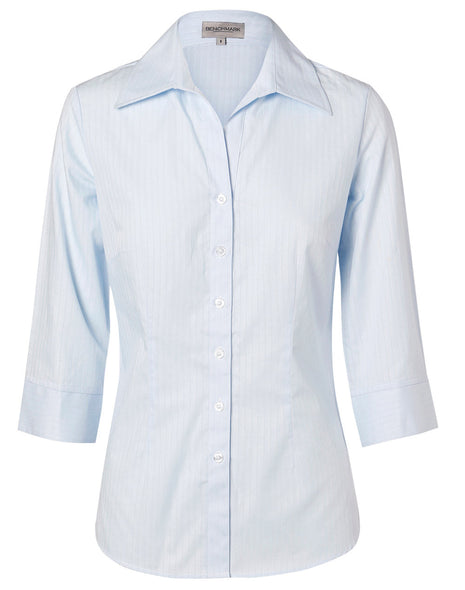 Womens Self Stripe 3/4 Sleeve Shirt (WS-M8100Q)