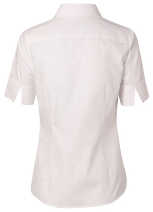 Womens Self Stripe Short Sleeve Shirt (WS-M8100S)