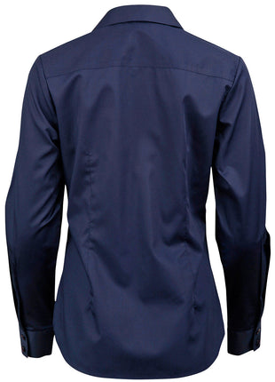 Womens Dobby Striped Taped Long Sleeve Shirt (WS-M8110L)