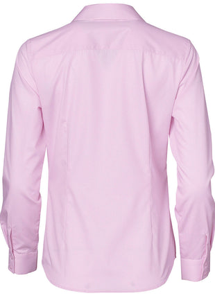 Womens Dobby Striped Taped Long Sleeve Shirt (WS-M8110L)