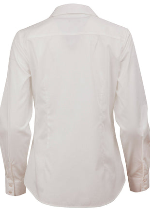 Womens Dobby Striped Taped Long Sleeve Shirt (WS-M8110L)
