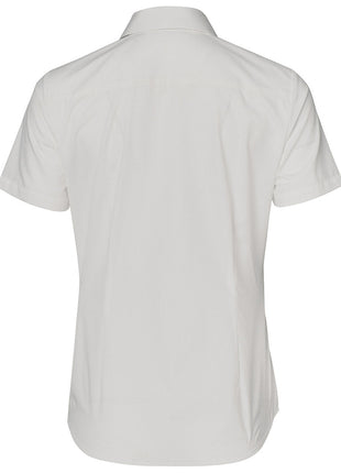 Womens Dobby Striped Taped Short Sleeve Shirt (WS-M8110S)