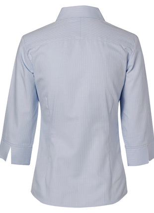 Womens Mini Herringbone 3/4 Sleeve Shirt (WS-M8113)