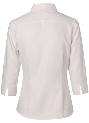 Womens Mini Herringbone 3/4 Sleeve Shirt (WS-M8113)