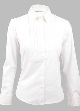 Womens Stretch Tuck Front Long Sleeve Shirt (WS-M8192)