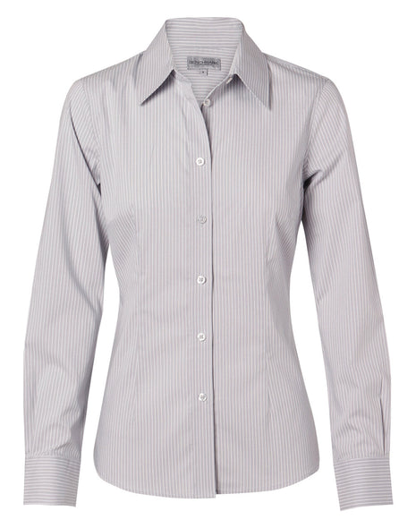 Womens Ticking Stripe Long Sleeve Shirt (WS-M8200L)