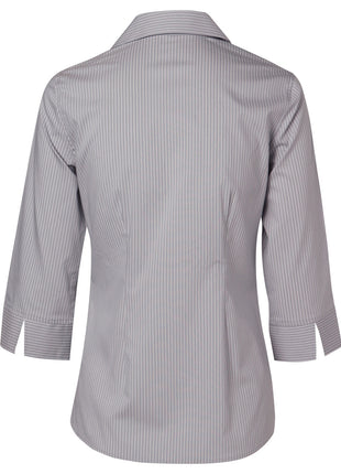 Womens Ticking Stripe 3/4 Sleeve Shirt (WS-M8200Q)